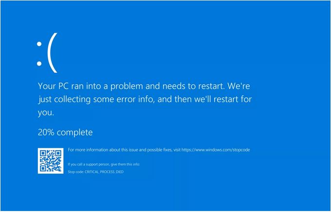 صفحه آبی مرگ ویندوز
